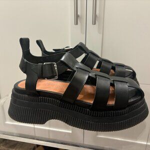 Ganni Platform Fisherman-Black Sandal